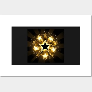 Stellar explosion wits gold stars Posters and Art